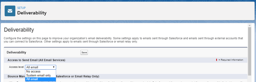 Salesforce deliverability